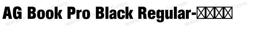 AG Book Pro Black Regular字体转换